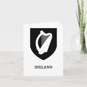 Tarjeta Escudo de Armas Irlandés Arte Minimalista en Blanc