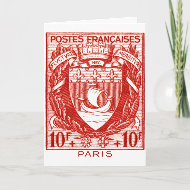 Tarjeta Escudo de armas París, Francia (Anverso)