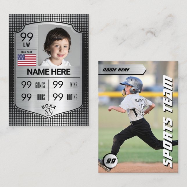 Tarjeta Escudo de Béisbol personalizado (Anverso / Reverso)