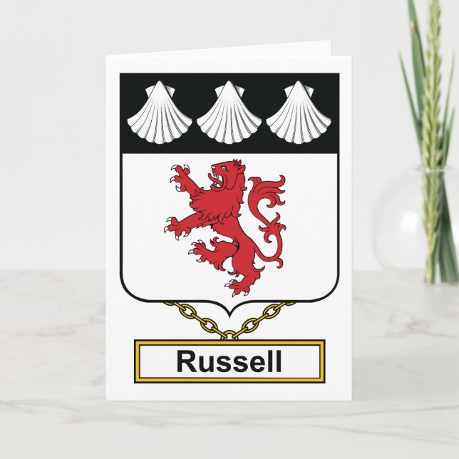 Tarjeta Escudo de la familia de Russell (Anverso)