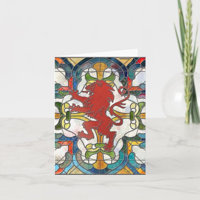 Tarjeta Escudo de León de Vidrio Mantenido (Anverso)