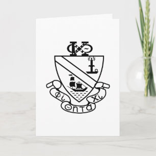 Tarjeta Escudo de Phi Chi Theta B&W