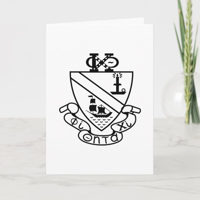 Tarjeta Escudo de Phi Chi Theta | B&W (Anverso)
