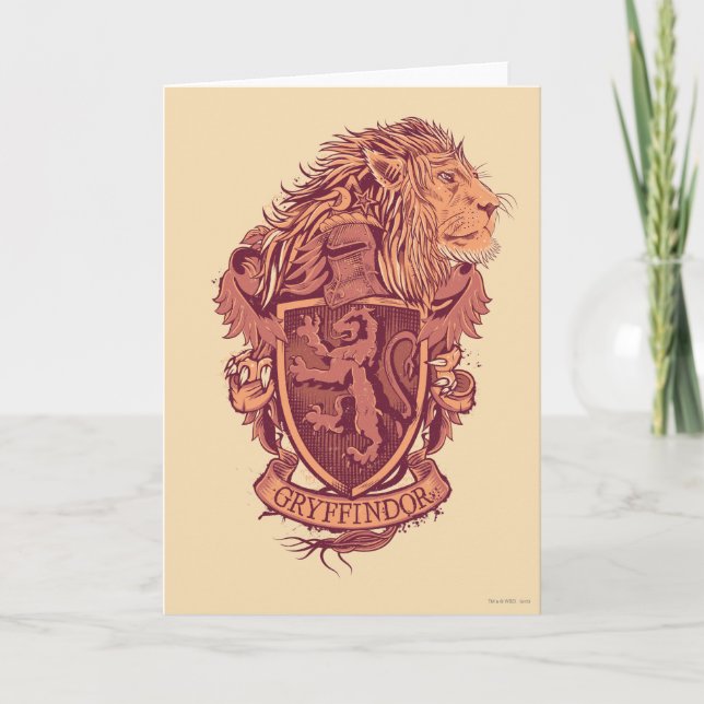 Tarjeta Escudo del león de Harry Potter el | Gryffindor (Anverso)