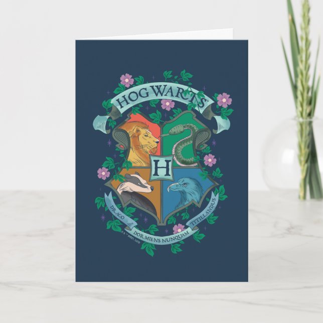 Tarjeta ESCUDO floral HOGWARTS™ (Anverso)