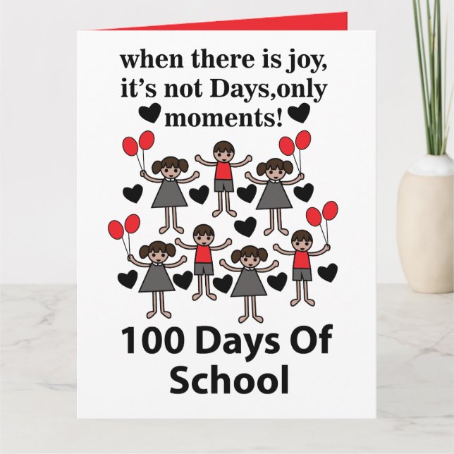 Tarjeta Escuela 100 Días De Escuela (Anverso)