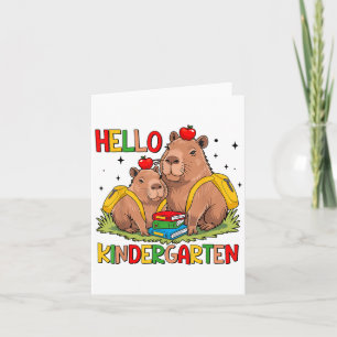 Tarjeta Escuela Capybara Inicio Hola Niños De Vuelta A S