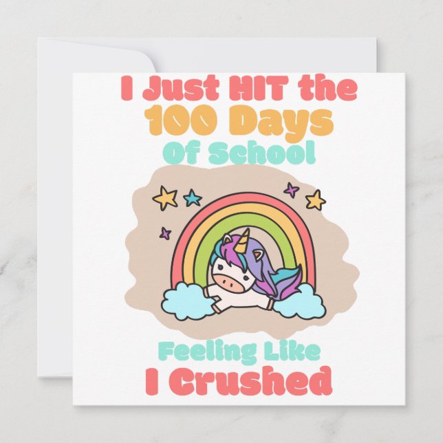 Tarjeta Escuela de 100 días, acabo de golpear y aplastar l (Anverso)