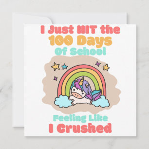 Tarjeta Escuela de 100 días, acabo de golpear y aplastar l