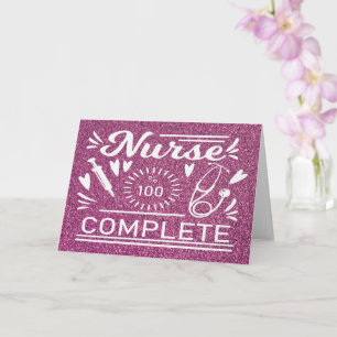 Tarjeta Escuela de Enfermería Graduación Rosa Moderno Dive