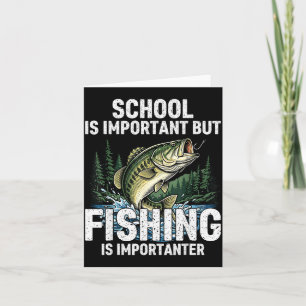 Tarjeta Escuela importante pesca divertido pescador hombre
