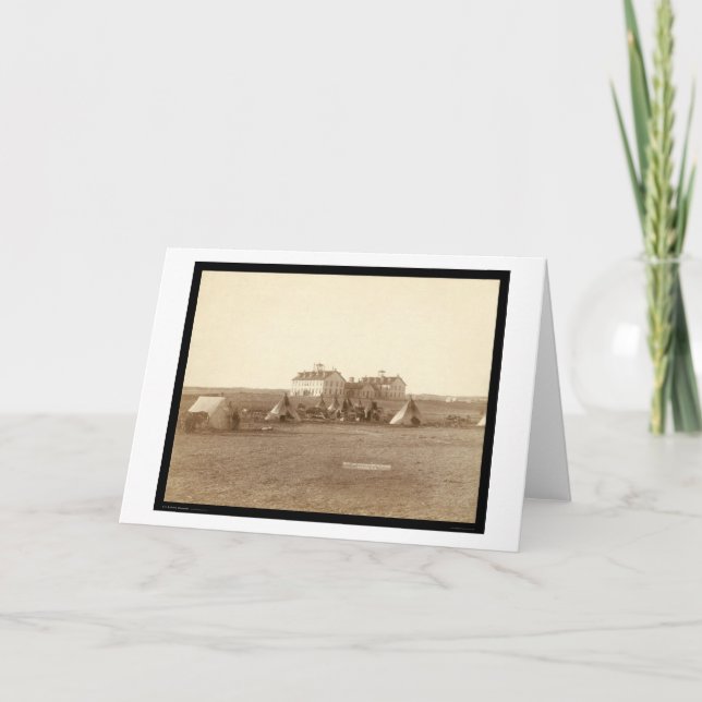 Tarjeta Escuela y pino indio Ridge SD 1891 de Oglala del (Anverso)