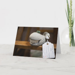 Tarjeta Escultura de ballena de madera caprichosa
