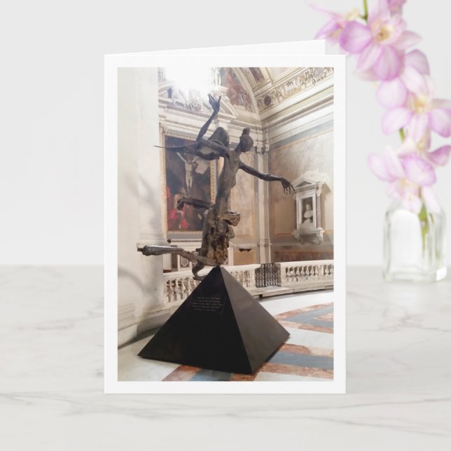 Tarjeta Escultura del Ángel de Bronce, Roma, Italia (Orquídea)