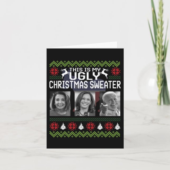 Tarjeta Ese es el suéter Navidad feo Joe Biden Harris (Anverso)