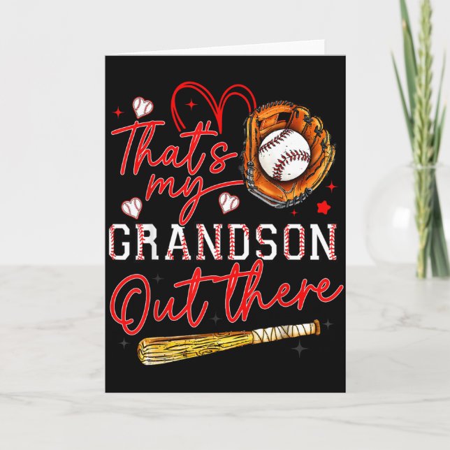 Tarjeta Ese es mi nieto ahí fuera Abuela de béisbol Madre (Anverso)