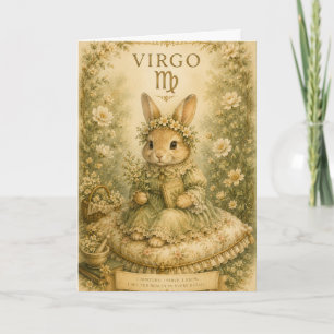 Tarjeta Esencia floral vintage zodiaco - Virgo