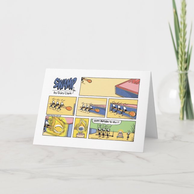 Tarjeta Esfuerzo del equipo del cumpleaños de la hormiga (Anverso)