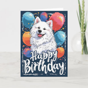 Tarjeta Eskimal Americano con Globos Cumpleaños