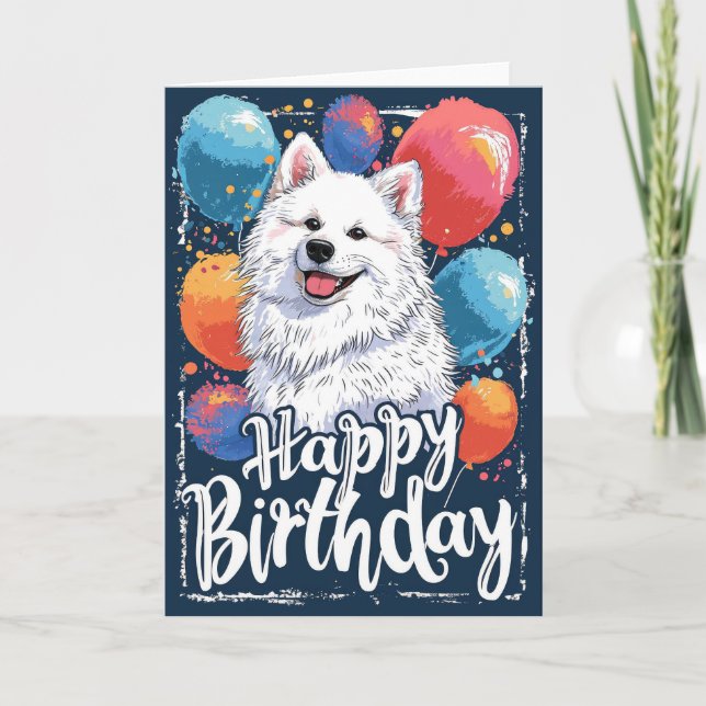 Tarjeta Eskimal Americano con Globos Cumpleaños (Anverso)
