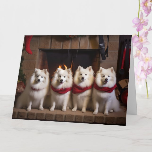 Tarjeta Eskimo americano por los Navidades de la chimenea (Orquídea)