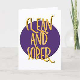 Tarjeta Eslogan de aniversario de recuperación limpio y so