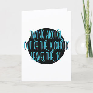 Tarjeta Eslogan de aniversario de recuperación sin alcohol