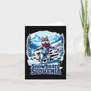 Tarjeta Eslovenia Lobo De Snowboard Con Montañas