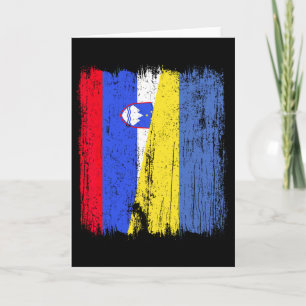 Tarjeta Eslovenia Ucrania Media Bandera Esloveno Herencia 