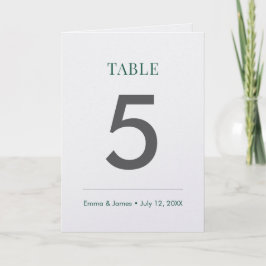 Tarjeta Esmeralda Ampersand | Número de Mesa (Plegado)