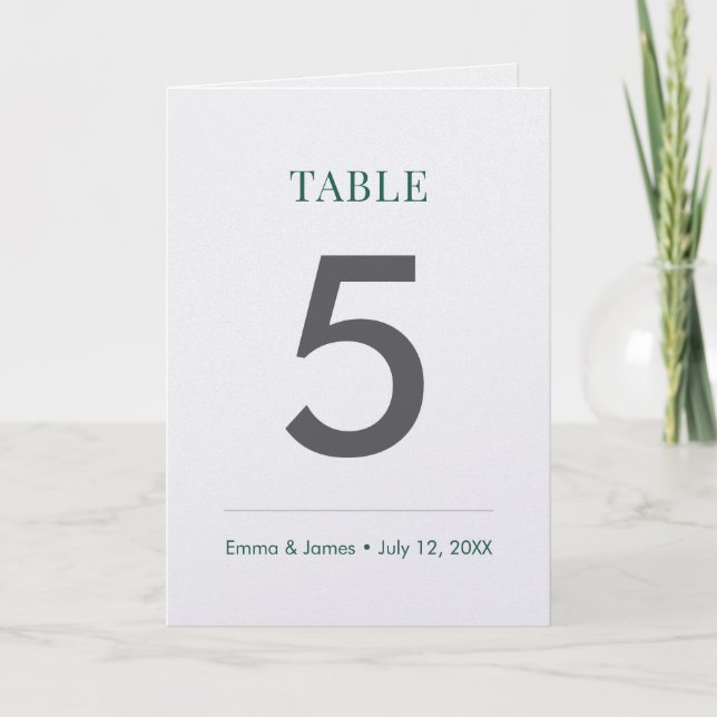 Tarjeta Esmeralda Ampersand | Número de Mesa (Plegado) (Anverso)