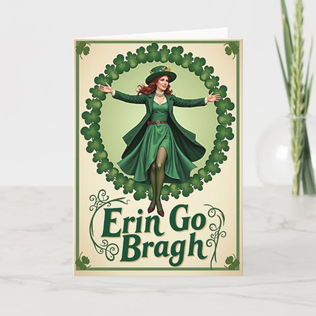 Tarjeta Esmeralda de Celebración Irlandesa (Anverso)