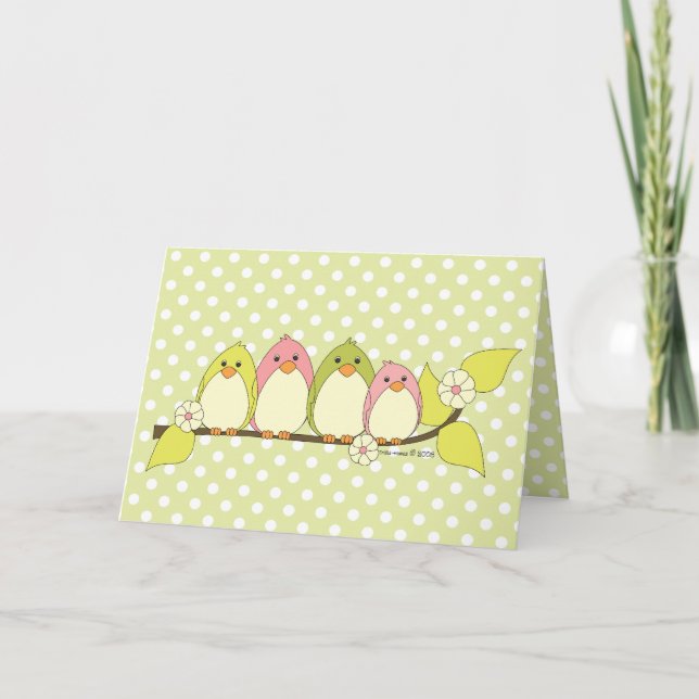 Tarjeta Esos pájaros de primavera (Anverso)