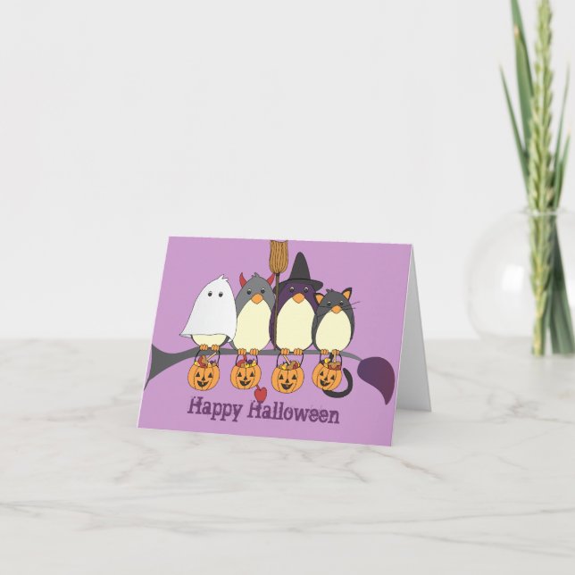 Tarjeta Esos pájaros el Halloween (Anverso)