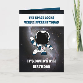 Tarjeta Espacio Astronauta Cute Niños Galaxia 8º Cumpleaño