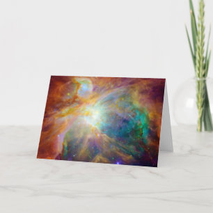 Tarjeta Espacio de Hubble Spitzer de la nebulosa de Orión