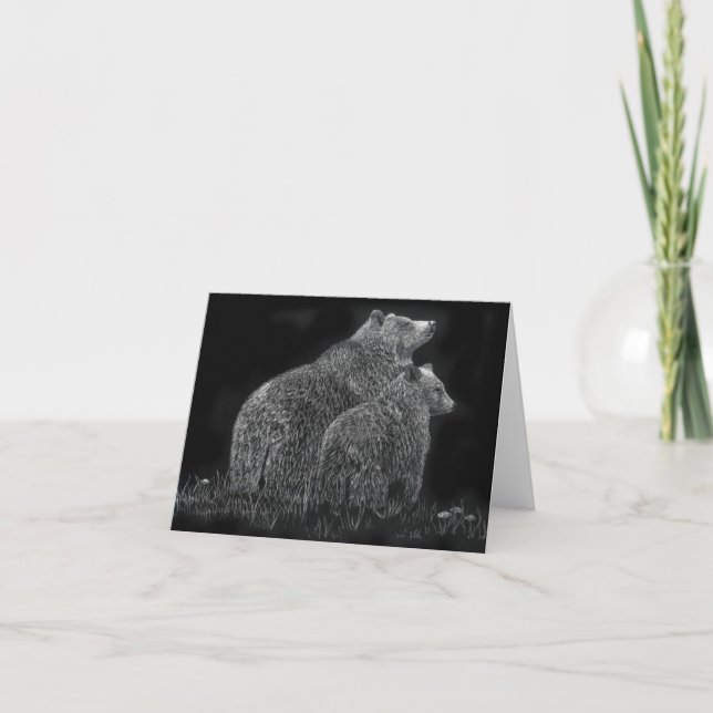 Tarjeta Espacio en blanco animal del arte de Scratchboard (Anverso)