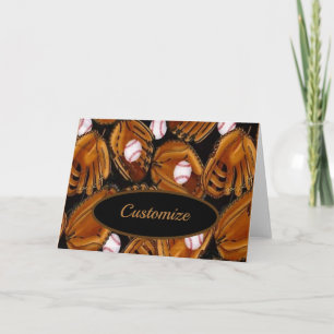 Tarjeta Espacio en blanco de los mitones de béisbol