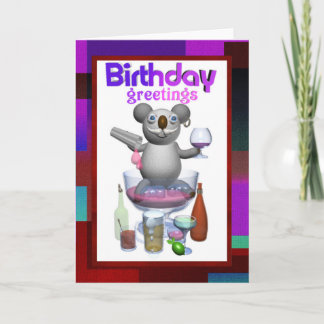 Tarjeta Espacio en blanco del camarero del cumpleaños de