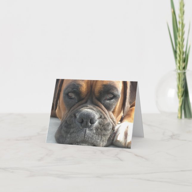 Tarjeta Espacio en blanco Notecard del perro del boxeador (Anverso)