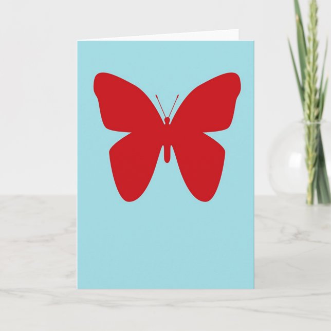 Tarjeta Espacio en blanco retro de la mariposa (Anverso)
