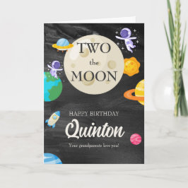 Tarjeta Espacio exterior astronauta Segundo cumpleaños