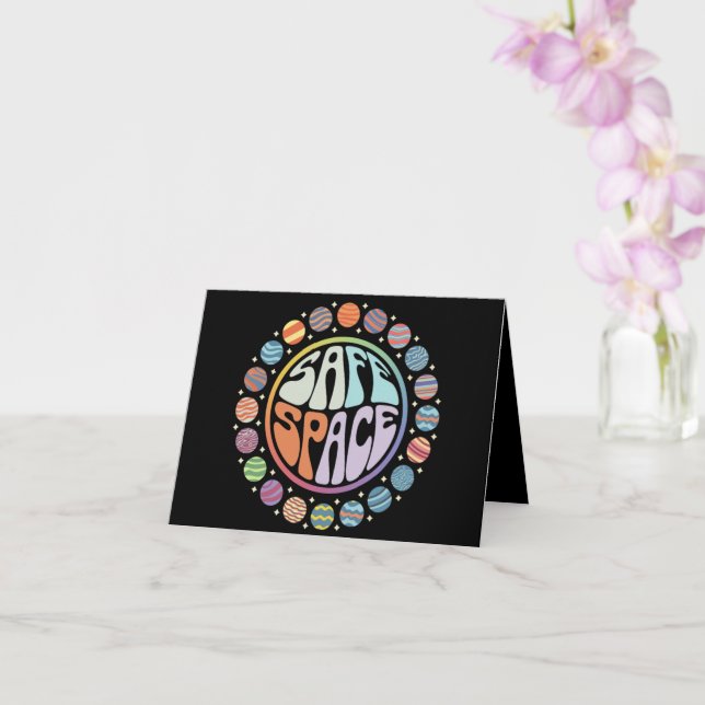 Tarjeta Espacio seguro Apoyo al Orgullo Amigable LGBTQ Ali (Orquídea)