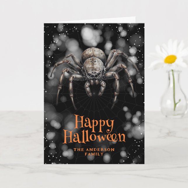 Tarjeta Espada araña cobweb feliz Halloween (Planta pequeña)