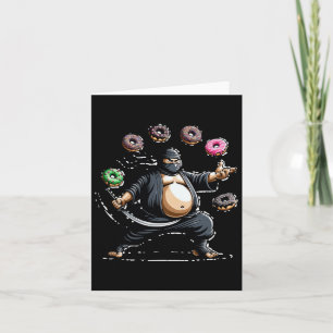 Tarjeta Espada de Ninja Gordo y Shuriken de Donut Amantes
