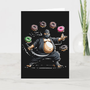 Tarjeta Espada de Ninja Gordo y Shuriken de Donut Amantes