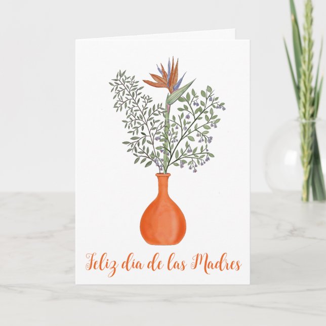 Tarjeta España Feliz Día de la Madre Strelitzia reginae (Anverso)