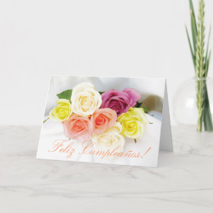 Tarjeta Español: Cumpleaños Cumpleanos blanco