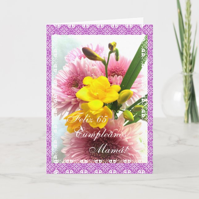 Tarjeta Español: Cumpleanos de mamá (Anverso)