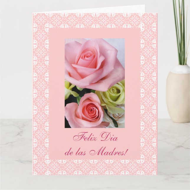 Tarjeta Español: Diámetro de las madres LARGE del día de (Anverso)